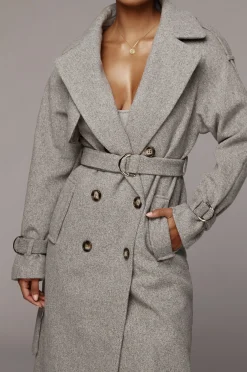 JLUXLABEL Heather Grey Beverly Trench Coat