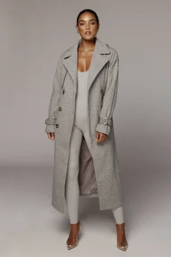 JLUXLABEL Heather Grey Beverly Trench Coat