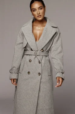 JLUXLABEL Heather Grey Beverly Trench Coat