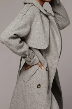 JLUXLABEL Heather Grey Beverly Trench Coat