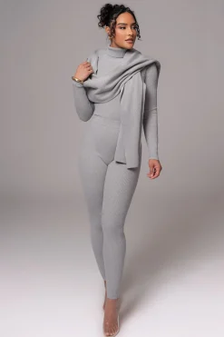 JLUXLABEL Heather Grey Cardinal Essential Knit Scarf
