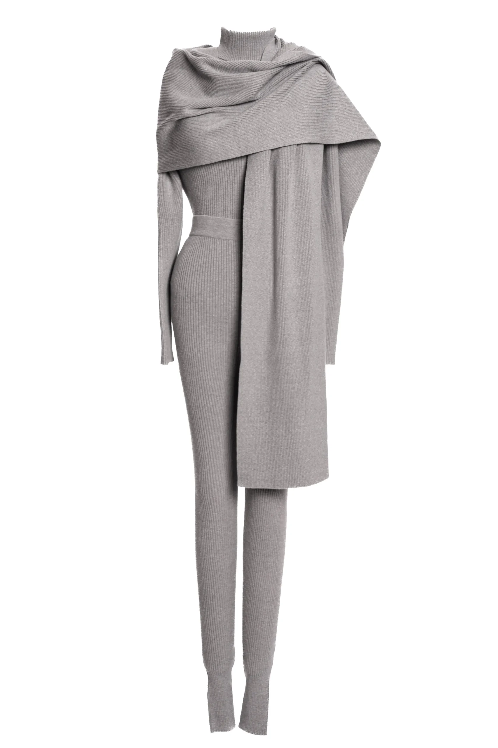 JLUXLABEL Heather Grey Cardinal Essential Knit Scarf