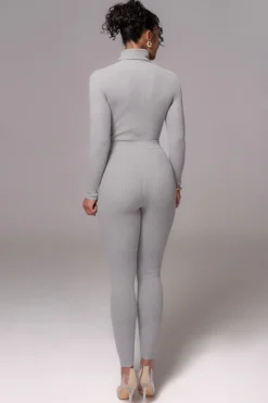 JLUXLABEL Heather Grey Naaya Ribbed Leggings