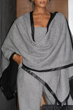 JLUXLABEL Herringbone Reversible Shawl