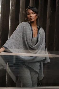 JLUXLABEL Herringbone Reversible Shawl