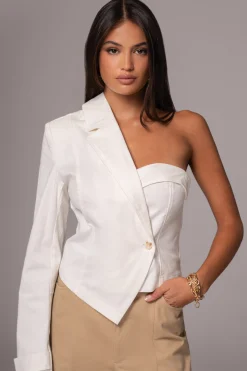 JLUXLABEL Ivory Amal One Shoulder Top