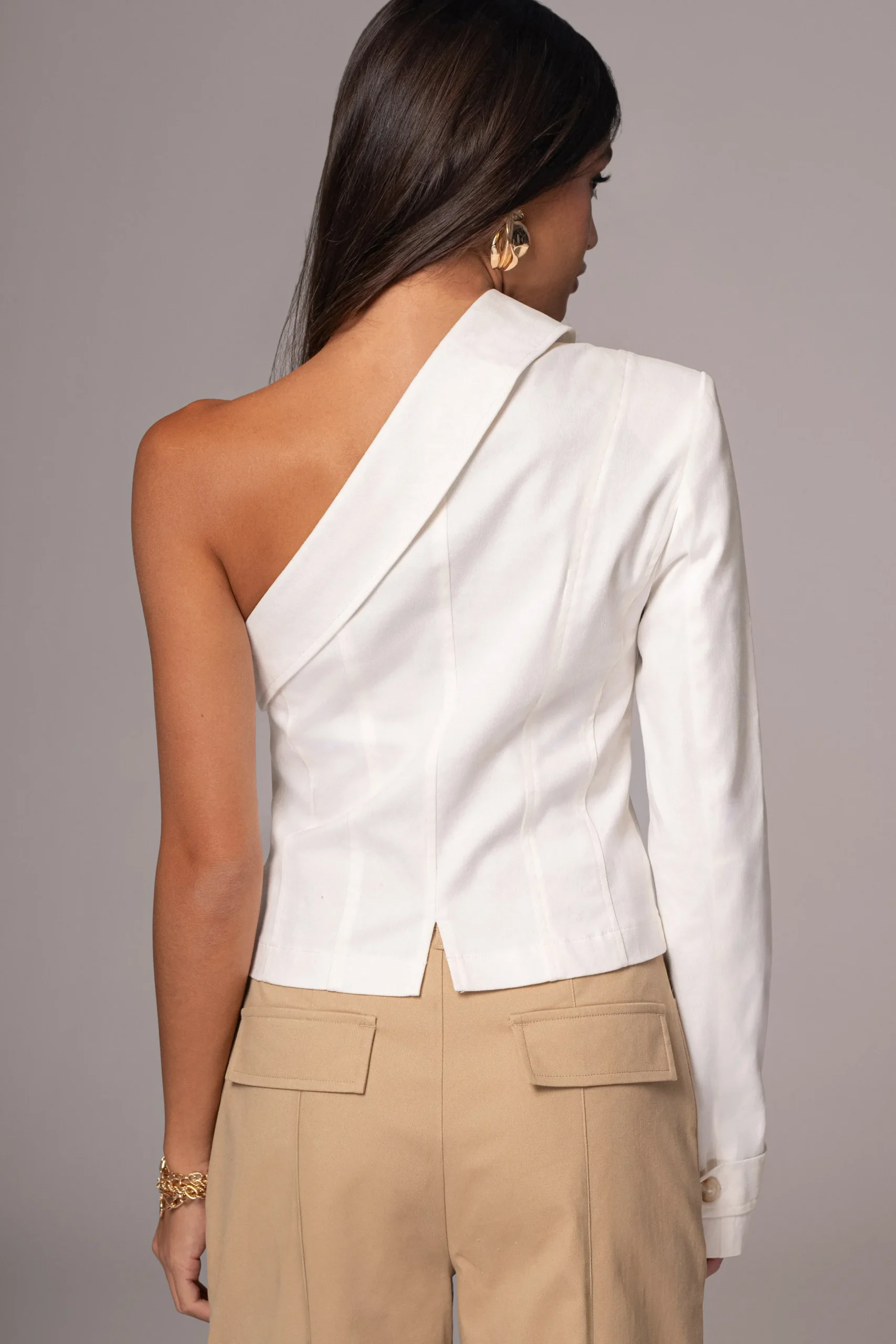JLUXLABEL Ivory Amal One Shoulder Top