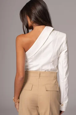 JLUXLABEL Ivory Amal One Shoulder Top