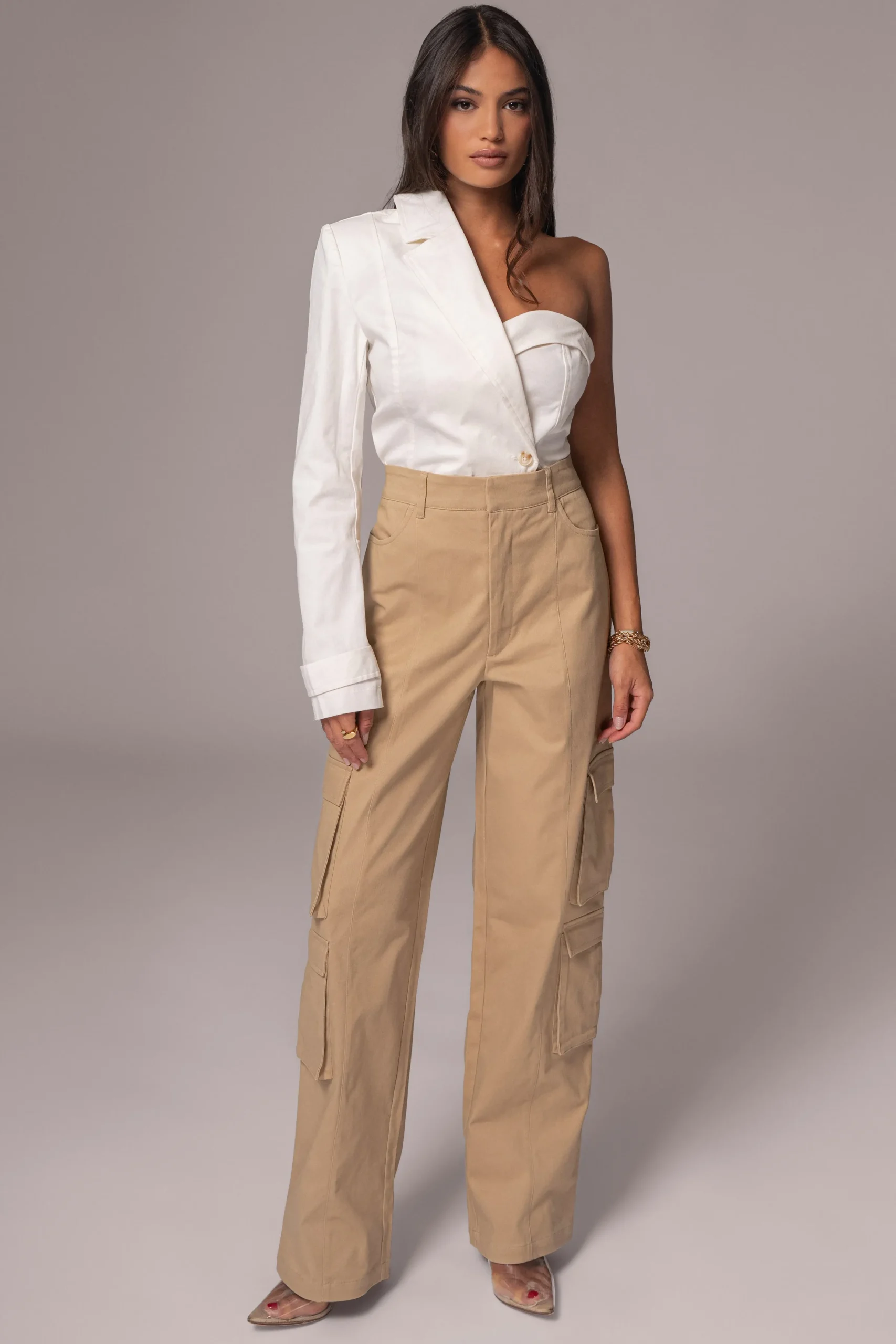 JLUXLABEL Ivory Amal One Shoulder Top