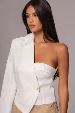 JLUXLABEL Ivory Amal One Shoulder Top