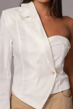 JLUXLABEL Ivory Amal One Shoulder Top