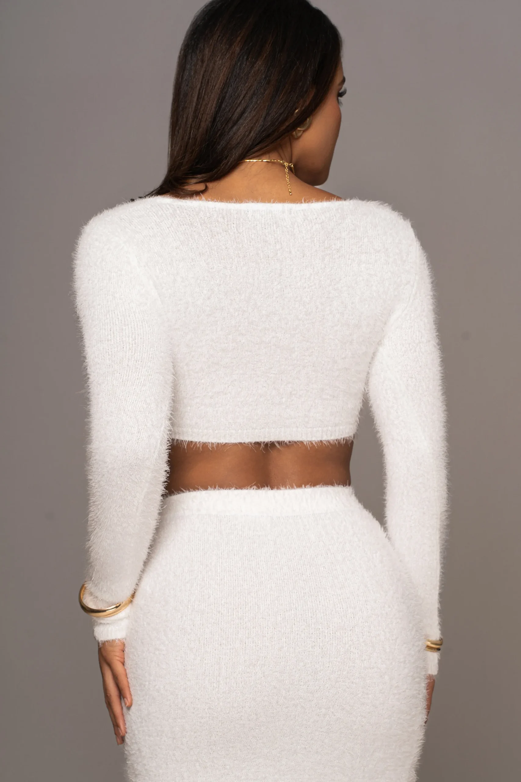 JLUXLABEL Ivory Annette Sweater Knit Skirt Set
