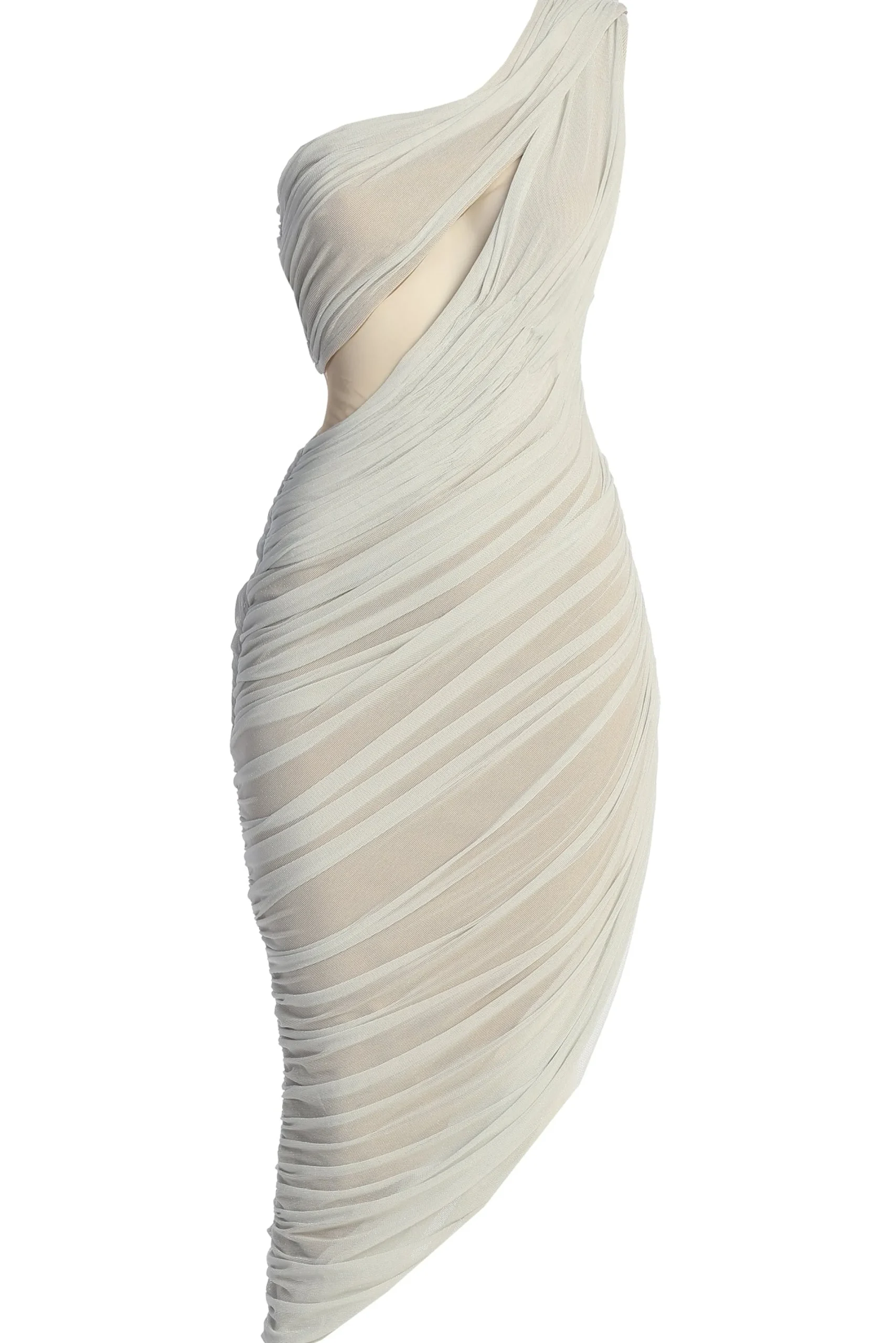JLUXLABEL Ivory Aura Shimmer Midi Dress