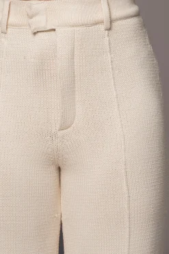 JLUXLABEL Ivory Back In Business Knit Trousers
