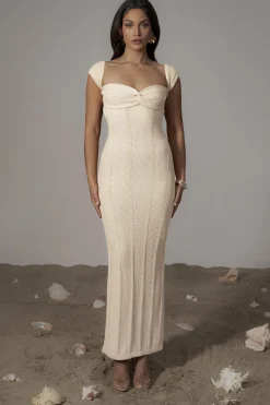 JLUXLABEL Ivory Blanca Strapless Maxi Dress