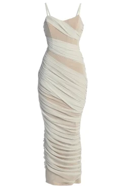 JLUXLABEL Ivory Catalina Lurex Knit Maxi Dress