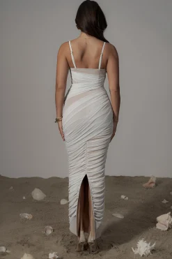 JLUXLABEL Ivory Catalina Lurex Knit Maxi Dress