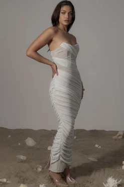 JLUXLABEL Ivory Catalina Lurex Knit Maxi Dress