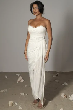 JLUXLABEL Ivory Celestial Drape Maxi Dress