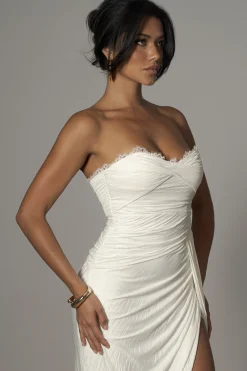 JLUXLABEL Ivory Celestial Drape Maxi Dress