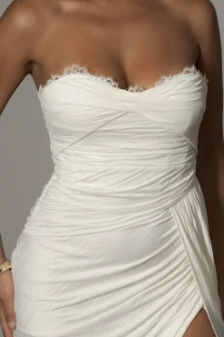 JLUXLABEL Ivory Celestial Drape Maxi Dress