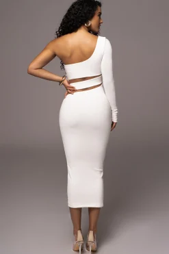 JLUXLABEL Ivory Chase The Night One Shoulder Dress