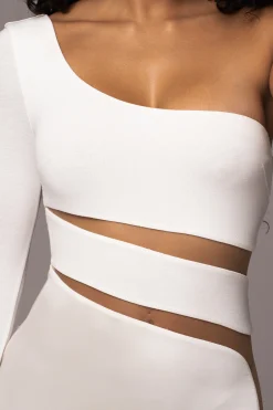 JLUXLABEL Ivory Chase The Night One Shoulder Dress