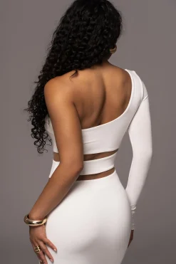 JLUXLABEL Ivory Chase The Night One Shoulder Dress