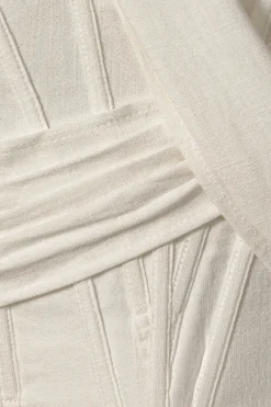 JLUXLABEL Ivory Coastal Bliss Linen Bustier