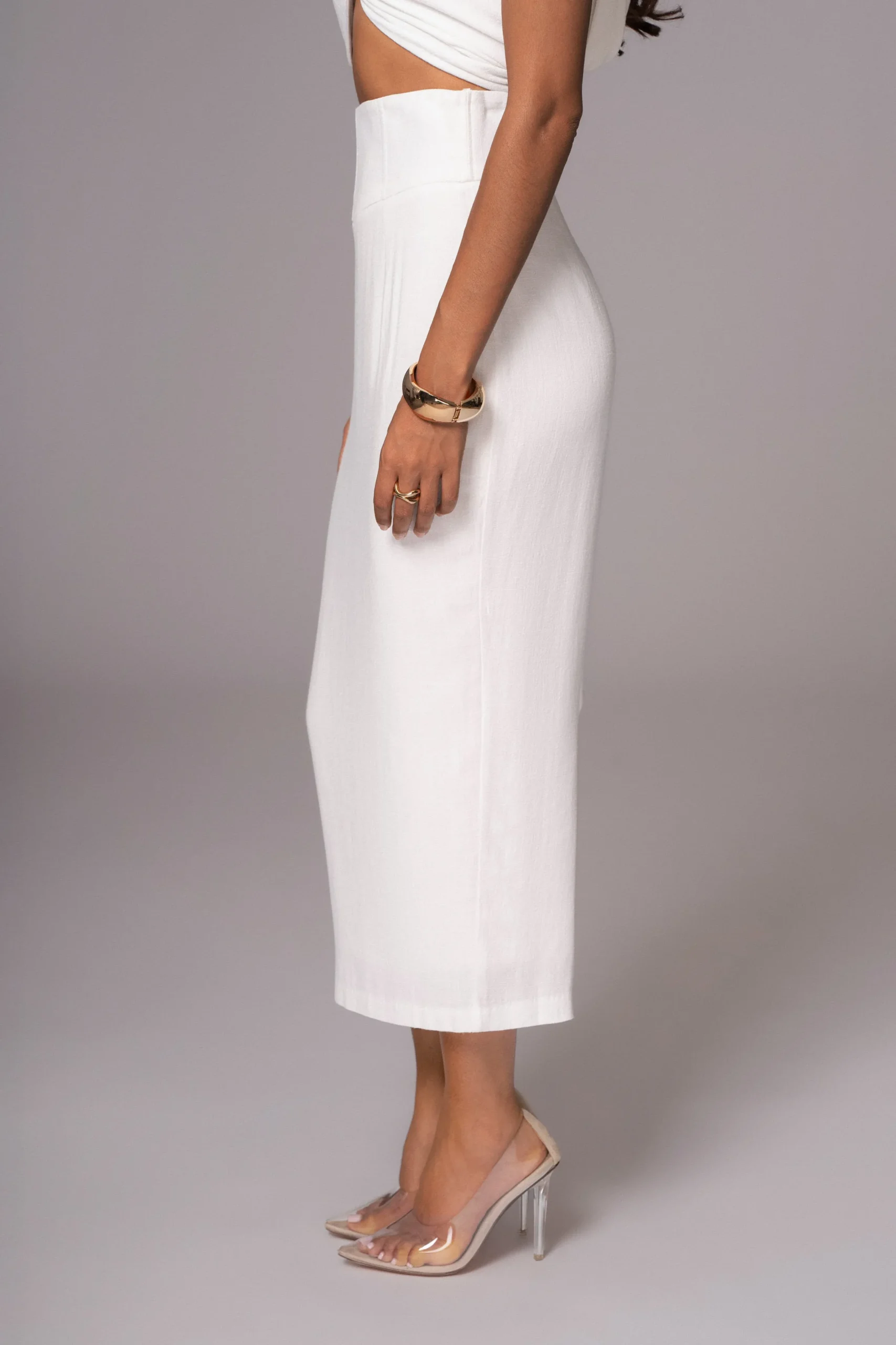 JLUXLABEL Ivory Coastland Linen Skirt