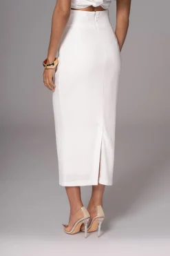 JLUXLABEL Ivory Coastland Linen Skirt