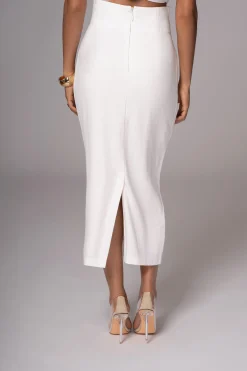 JLUXLABEL Ivory Coastland Linen Skirt