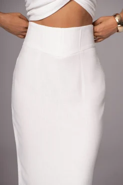 JLUXLABEL Ivory Coastland Linen Skirt