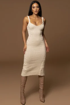 JLUXLABEL Ivory Daria Sweater Knit Dress