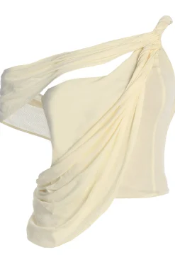 JLUXLABEL Ivory Diosa Drape Top