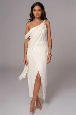 JLUXLABEL Ivory Diosa Drape Top