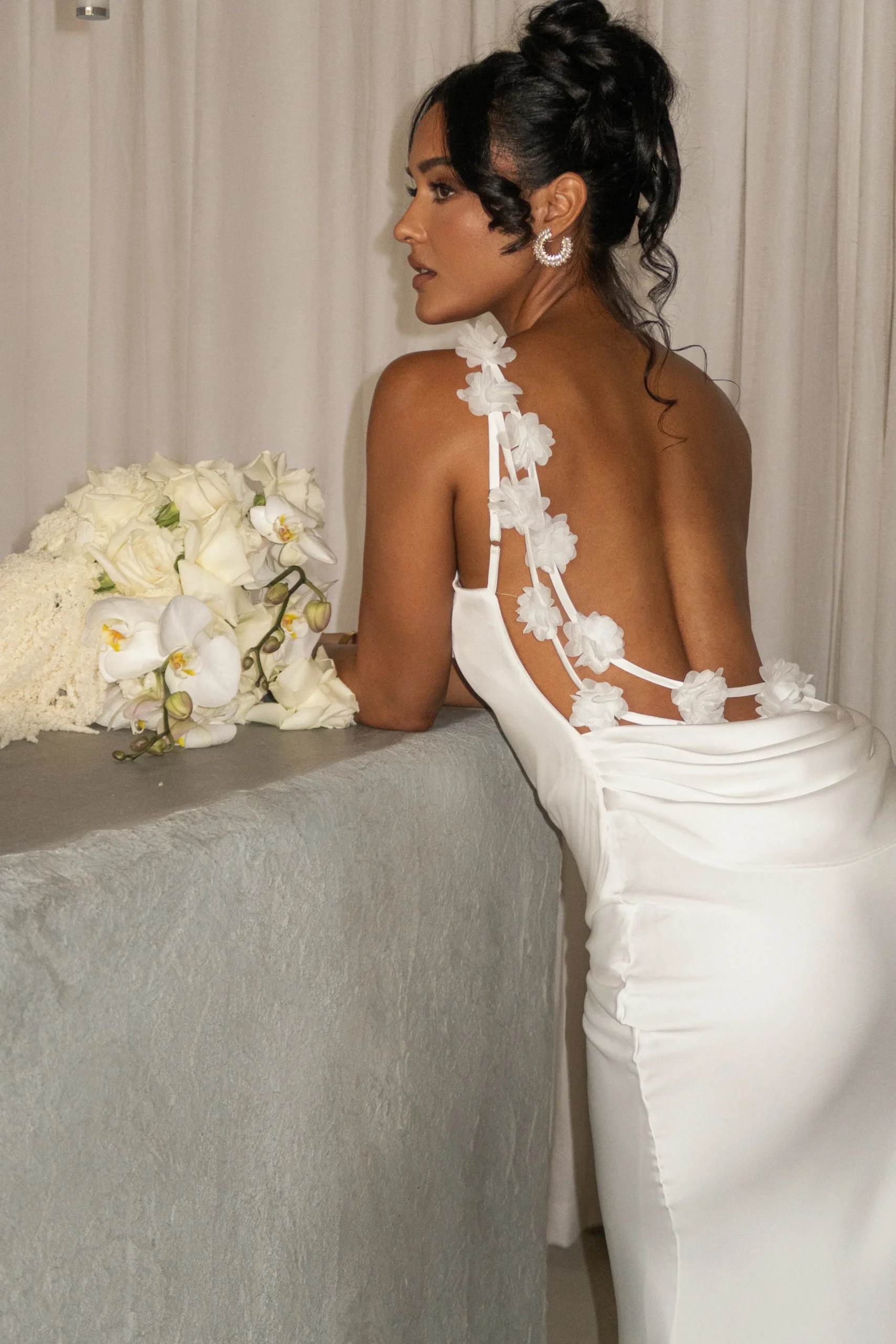 JLUXLABEL Ivory Down The Aisle Satin Gown
