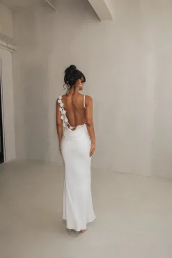 JLUXLABEL Ivory Down The Aisle Satin Gown