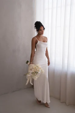 JLUXLABEL Ivory Down The Aisle Satin Gown