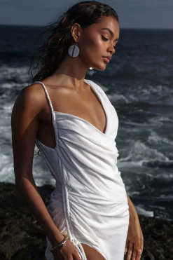 JLUXLABEL Ivory Dreaming Of Summer Linen Dress