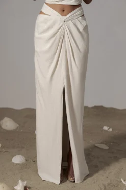 JLUXLABEL Ivory Dreamland Linen Skirt