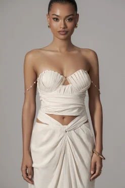 JLUXLABEL Ivory Dreamland Linen Skirt