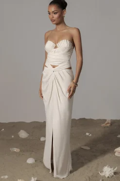 JLUXLABEL Ivory Dreamland Linen Skirt