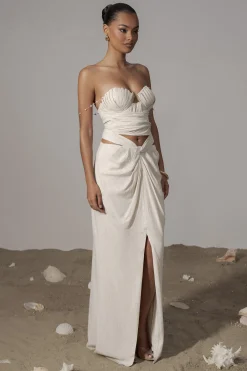 JLUXLABEL Ivory Dreamland Linen Skirt