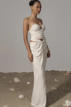 JLUXLABEL Ivory Dreamland Linen Skirt