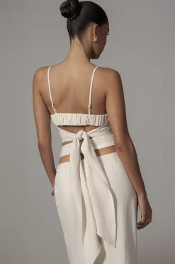 JLUXLABEL Ivory Dreamland Linen Skirt