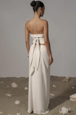 JLUXLABEL Ivory Dreamland Linen Skirt