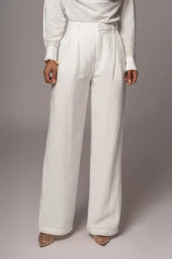 JLUXLABEL Ivory Drew Crinkled Trousers