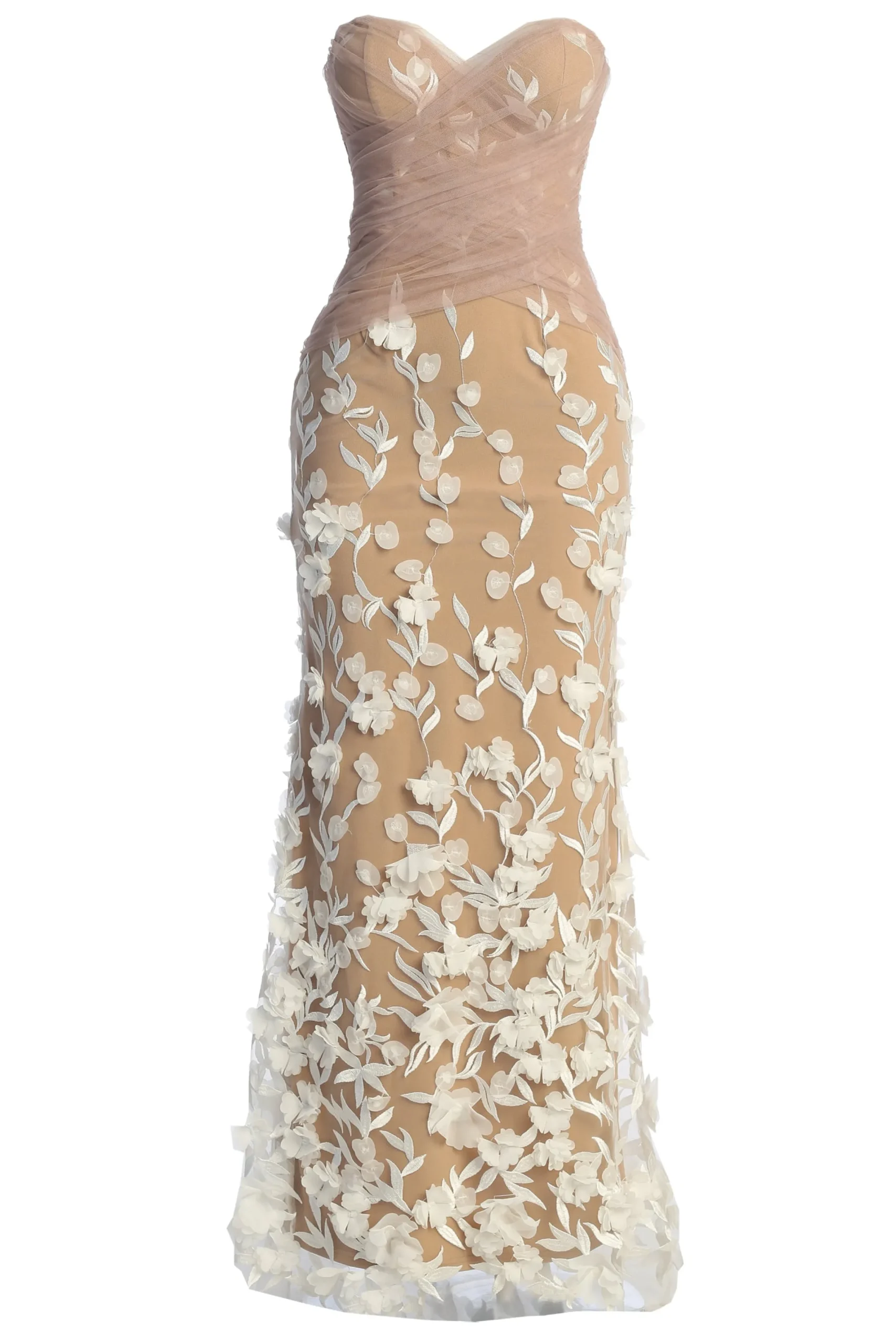 JLUXLABEL Ivory Everlasting Embroidered Gown