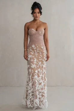 JLUXLABEL Ivory Everlasting Embroidered Gown